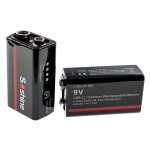USB акумулятор Крона Li-Ion Soshine 9V 500mah з портом Type-C для заряджання та індикатором рівня заряду