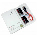 USB акумулятор Крона Li-Ion Soshine 9V 500mah з портом Type-C для заряджання та індикатором рівня заряду
