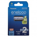 2 акумулятори AA Panasonic Eneloop 2000 mah BK-3MCDE/2BE в картонній еко-упаковці EcoBox