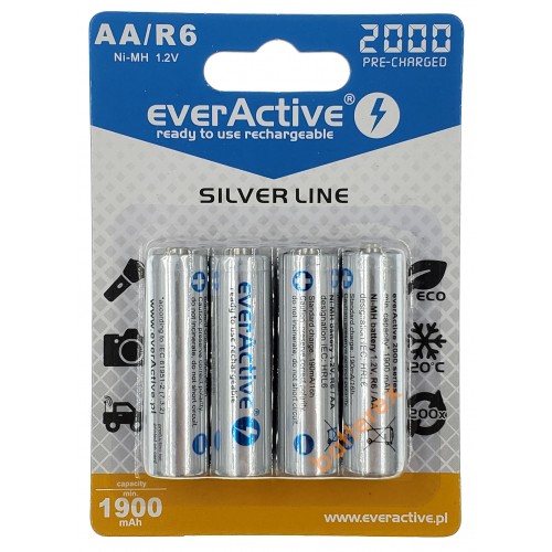 АА акумулятори EverActive 2000 mah Silver Line - 4 шт. в блістері
