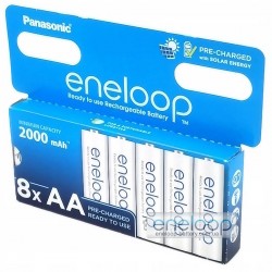 AA Panasonic Eneloop 2000 mah BK-3MCDE/8HH New EcoBox, 8 шт в картонній еко-упаковці, 2023 рік
