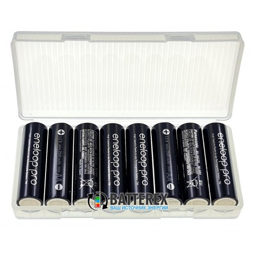 АА акумулятори Panasonic Eneloop Pro 2600mah BK-3HCDE комплект 8 шт у пластиковому боксі