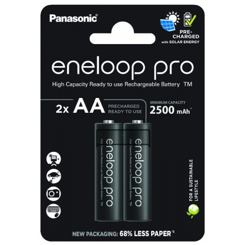 Акумулятори AA Panasonic Eneloop Pro 2600 mah BK-3HCDE/2CP EcoBox - 2 шт. в картонній екологічній упаковці - Оригінал-Японія