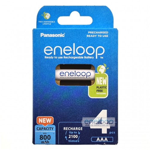 4 акумулятори AAA Panasonic Eneloop 8100 mah BK-4MCDE 4BE EcoBox в картонній еко-упаковці