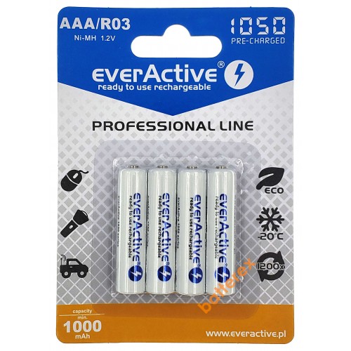 AAA EverActive 1050 mah - 4 акумулятори в блістері