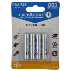 AAA EverActive 800 mah Silver Line - 4 акумулятори в блістері