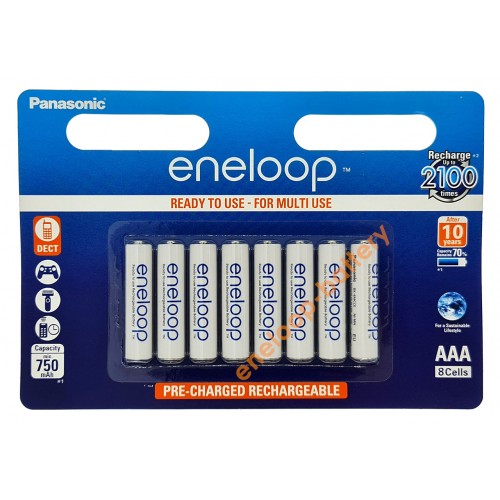 AAA Panasonic Eneloop 800 mah BK-4MCCE/8BE - 8 шт. в картонном блистере - 2020 год