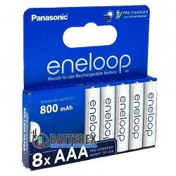 AAA Panasonic Eneloop 800 mah BK-4MCDE/8HH New EcoBox, 8 шт в картонній еко-упаковці, 2023 рік
