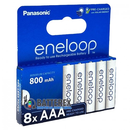 8 акумуляторів AAA Panasonic Eneloop 800 mah BK-4MCDE 8HH New EcoBox в картонній еко-упаковці 2023 року