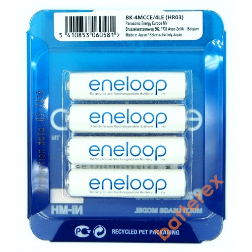 AAA Panasonic Eneloop 800 mah - 4 аккумулятора в слайд-блистере Sliding Pack