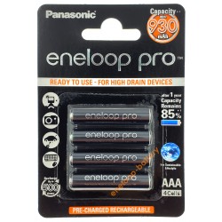 AAA Panasonic Eneloop Pro 980mah (min.930mah) BK-4HCDE/4BE - 4 шт. в картонном блистере