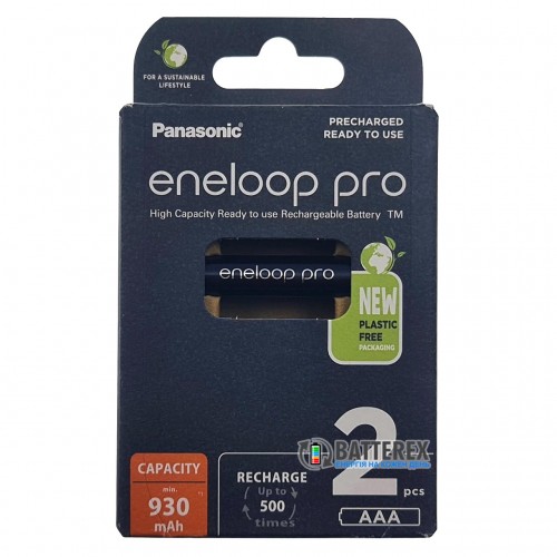 Акумулятори AAA Panasonic Eneloop Pro 980 mah - 2 шт. в картонній упаковці EcoBox - Оригінал-Японія