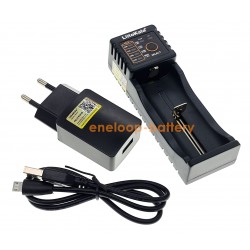 LiitoKala Lii-100B - зарядка на 1 акумулятор AA, AAA, Li-ion, LiFePO4 (версія без функції Powerbank) + мережевий USB адаптер Liitokala 5V 2A
