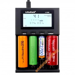 LiitoKala Lii-M4 - зарядний пристрій на 4 акумулятори Ni-MH/Li-ion (USB Type-C, тест з розрядом, вибір струму, функція повербанк)
