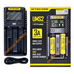 Nitecore UMS2 - швидка універсальна 2-канальна USB-зарядка зі струмом заряду до 3А. Оригінал, гарантія 12 місяців