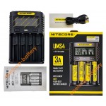 Швидка універсальна зарядка Nitecore UMS4 на 4 канали зі струмом заряду до 3А та підключенням через USB