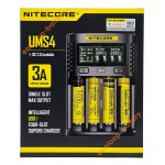 Швидка універсальна зарядка Nitecore UMS4 на 4 канали зі струмом заряду до 3А та підключенням через USB