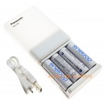 Зарядний пристрій - повербанк Panasonic Eneloop BQ-CC87 + 4 акумулятори AA Panasonic Eneloop 2000mah