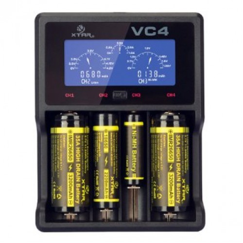 XTAR VC4 - зарядний пристрій для Li-Ion та Ni-MH (AA, AAA, C, D) акумуляторів