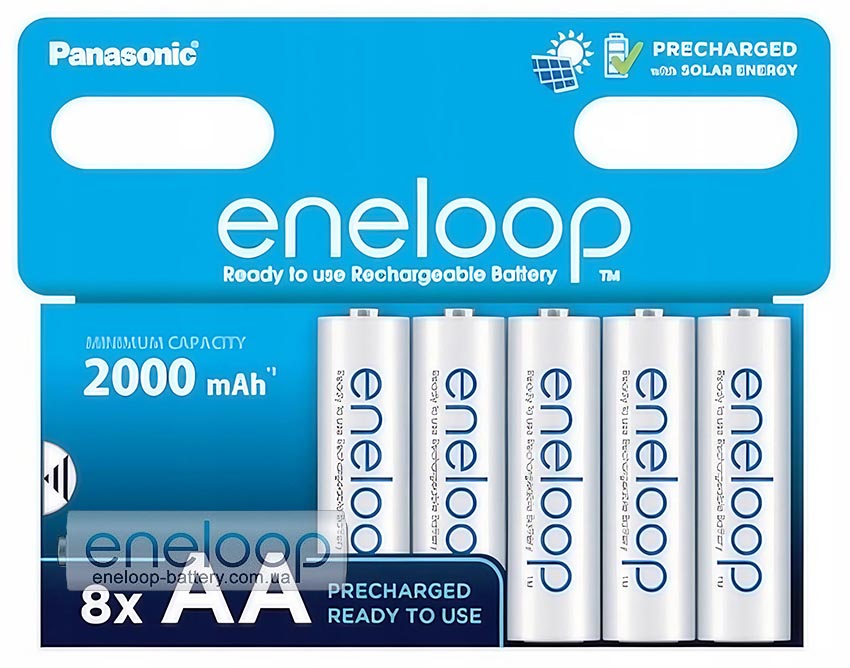 AA Panasonic Eneloop 2000 mah BK-3MCDE/8HH New EcoBox